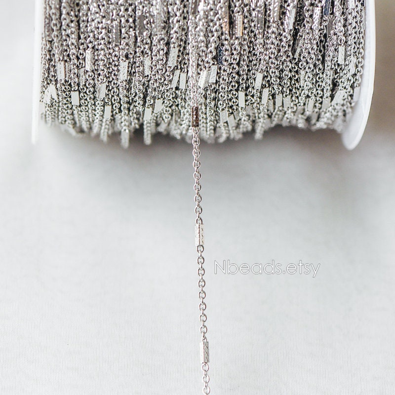 Gold/ Silver/ Rose Gold Cable Chains with Square Tube, Real Gold/ Rhodium plated Brass Designer Chain (#LK-176)/ 1 Meter=3.3 ft